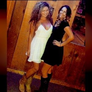 Small white/off white spaghetti strap sweet mini dress